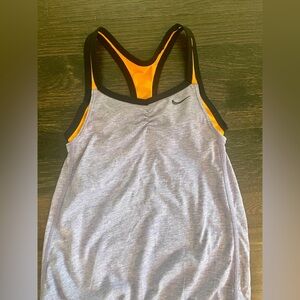 Nike Dry-Fit Girls Orange and Black/Navy Tank Top
